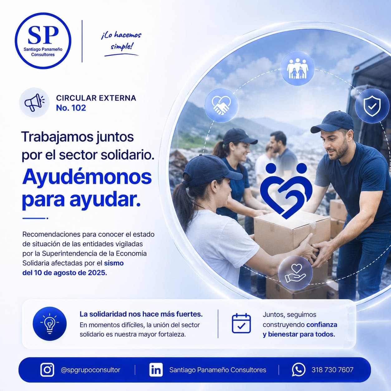Circular 102 Instrucciones especiales para afrontar la situación de desastre nacional.